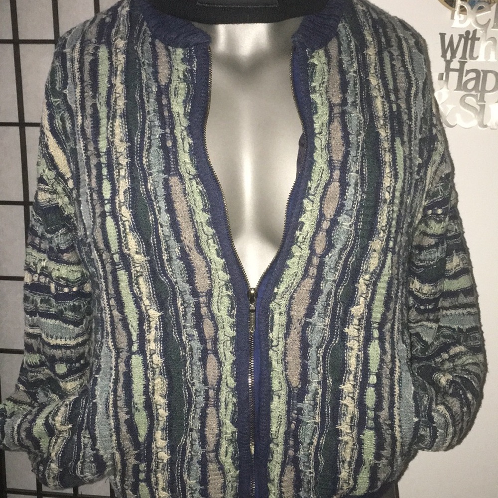 coogi classic vintage zip-up light jacket sweater